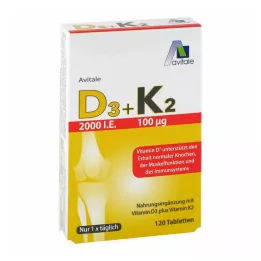 Vitamin D3+K2 2000 I.U., 120 kapsler