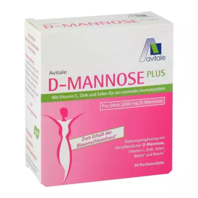 D-MANNOSE PLUS 2000 mg sticks med vitaminer og mineraler, 30X2,47 g