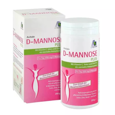D-MANNOSE PLUS 2000 mg pulver med vitaminer og mineraler, 250 g