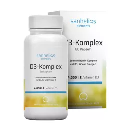 SANHELIOS Solvitamin D3-kompleks med K2, 80 stk