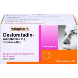 DESLORATADIN-ratiopharm 5 mg filmovertrukne tabletter, 100 stk