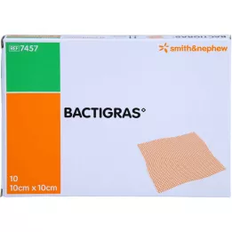 BACTIGRAS Antiseptisk paraffingaze 10x10 cm, 10 stk