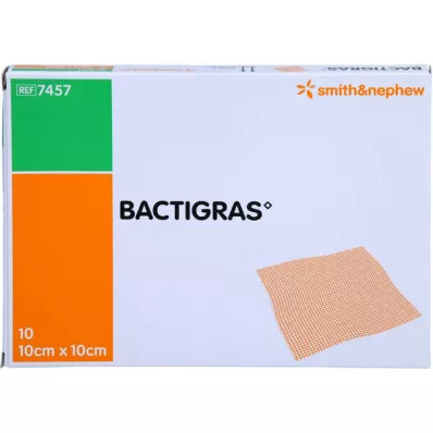BACTIGRAS Antiseptisk paraffingaze 10x10 cm, 10 stk