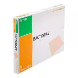 BACTIGRAS Antiseptisk paraffingaze 10x10 cm, 10 stk