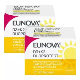 EUNOVA DuoProtect D3+K2 1.000 I.E./80 μg Kps.Kombi, 2X90 stk