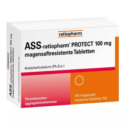 ASS-ratiopharm PROTECT 100 mg enterotabletter, 100 stk