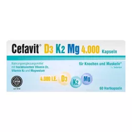 CEFAVIT D3 K2 Mg 4.000 I.E. hårde kapsler, 60 stk