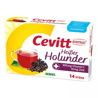 CEVITT Immune hot hyldebær sukkerfri granulat, 14 stk