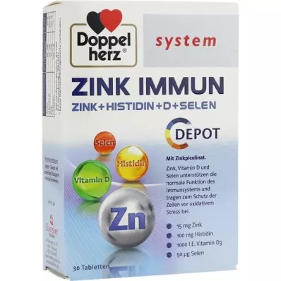 DOPPELHERZ Zink Immune Depot System Tabletter, 30 kapsler