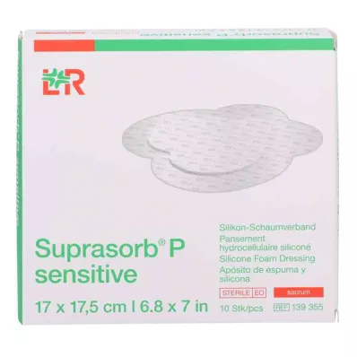 Suprasorb P sensitiv PU-skumcreme bor.17x17,5, 10 stk