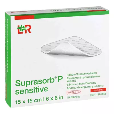 SUPRASORB P sensitiv PU-Skum v.non-bor.15x15cm, 10 stk