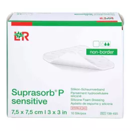 SUPRASORB P følsom PU-Skum v.non-bor.7,5x7,5, 10 stk