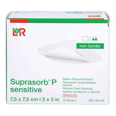 Suprasorb P følsomt PU-skum ikke-bor 7,5x7,5, 10 stk Suprasorb P følsomt PU-skum ikke-bor 7,5x7,5, 10 stk