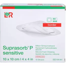 SUPRASORB P følsom PU-Skumkant 10x10cm, 10 stk