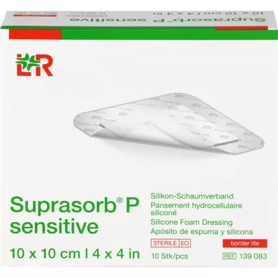 SUPRASORB P sensitiv PU-Skum v.bor.lite 10x10cm, 10 stk