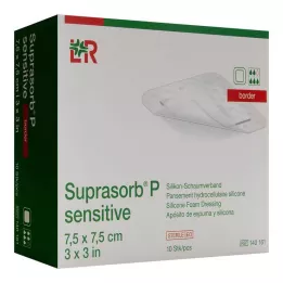 SUPRASORB P følsom PU-Skumkant 7,5x7,5 cm, 10 stk