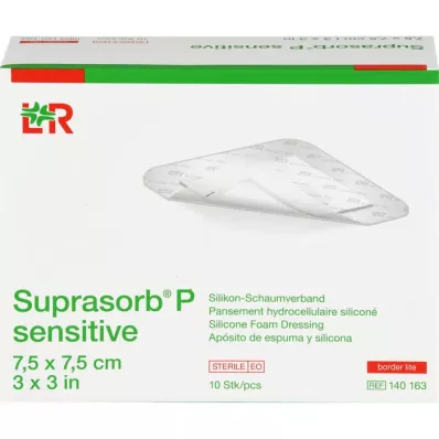 SUPRASORB P sensitive PU-Foam v.bor.lite 7.5x7.5, 10 stk