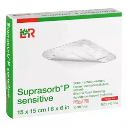 SUPRASORB P sensitiv PU-Skum v.bor.lite 15x15cm, 10 stk