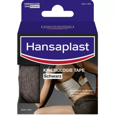 HANSAPLAST Sportskinesiologitape 5 cmx5 m sort, 1 stk