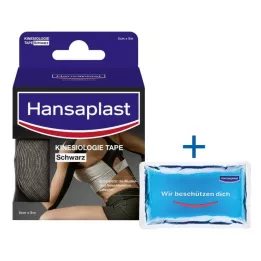 HANSAPLAST Sportskinesiologitape 5 cmx5 m sort, 1 stk
