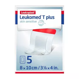 LEUKOMED T plus hudfølsom steril 8x10 cm, 5 stk