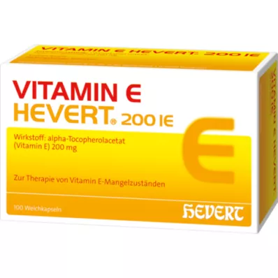 VITAMIN E HEVERT 200 I.U. bløde kapsler, 100 stk