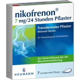 NIKOFRENON 7 mg/24 timers transdermalt plaster, 7 stk