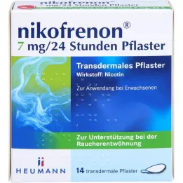 NIKOFRENON 7 mg/24 timer transdermalt plaster, 14 stk
