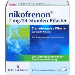 NIKOFRENON 7 mg/24 timers transdermalt plaster, 28 stk