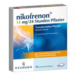 NIKOFRENON 14 mg/24 timers transdermalt plaster, 14 stk