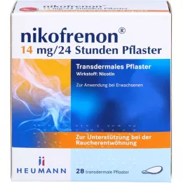 NIKOFRENON 14 mg/24 timer transdermalt plaster, 28 stk