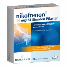 NIKOFRENON 14 mg/24 timer transdermalt plaster, 28 stk