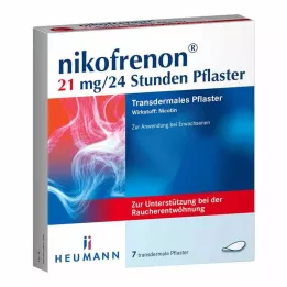 NIKOFRENON 21 mg/24 timer transdermalt plaster, 7 stk