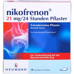 NIKOFRENON 21 mg/24 timers transdermalt plaster, 14 stk