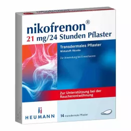 NIKOFRENON 21 mg/24 timers transdermalt plaster, 14 stk