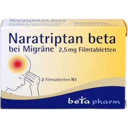 NARATRIPTAN beta mod migræne 2,5 mg filmovertrukne tabletter, 2 stk
