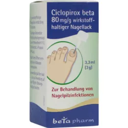 CICLOPIROX beta 80 mg/g neglelak indeholdende aktiv ingrediens, 3,3 ml
