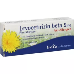 LEVOCETIRIZIN beta 5 mg filmovertrukne tabletter, 20 stk