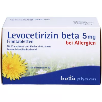 LEVOCETIRIZIN beta 5 mg filmovertrukne tabletter, 100 stk