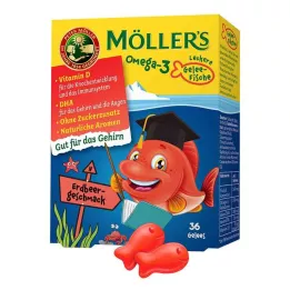 MÖLLERS Omega-3 Jelly Fish Strawberry tyggetabletter, 36 kapsler