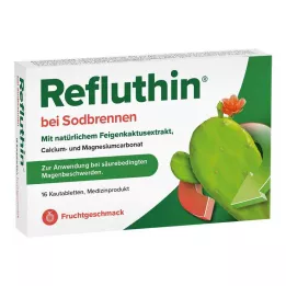 REFLUTHIN mod halsbrand tyggetabletter frugt, 16 stk