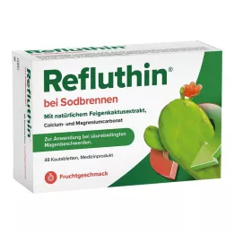 REFLUTHIN mod halsbrand tyggetabletter frugt, 48 stk