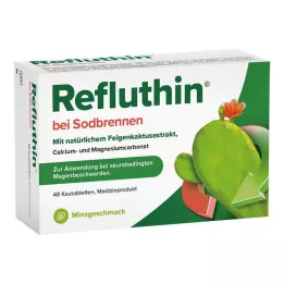 REFLUTHIN mod halsbrand tyggetabletter mint, 48 stk