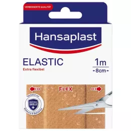 HANSAPLAST Elastiske plastre 8 cmx1 m, 1 stk