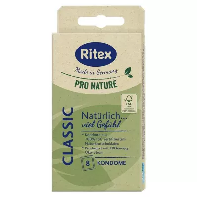RITEX PRO NATURE CLASSIC Kondomer, 8 stk RITEX PRO NATURE CLASSIC Kondomer, 8 stk