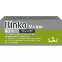 BINKO Memo 40 mg filmovertrukne tabletter, 30 stk