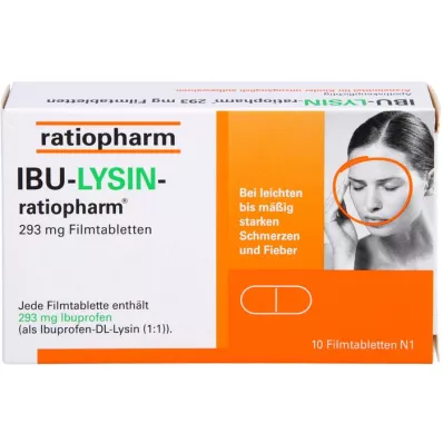 IBU-LYSIN-ratiopharm 293 mg filmovertrukne tabletter, 10 stk