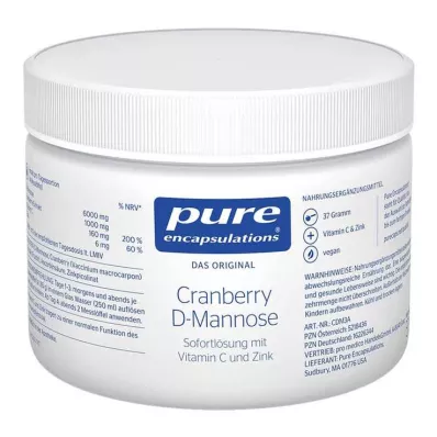 PURE ENCAPSULATIONS Tranebær D-Mannose-pulver, 37 g