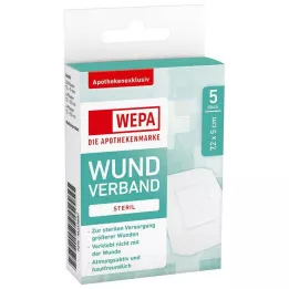 WEPA Sårforbinding 7,2x5 cm steril, 5 stk