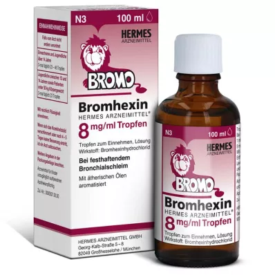 BROMHEXIN Hermes Arzneimittel 8 mg/ml dråber, 100 ml